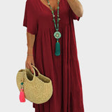 Linnea – Soft maxi dress with ruffles and a V-neck