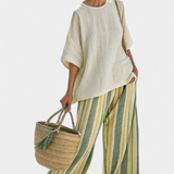 Olivia - Bamboo Linen Set in Olive Color