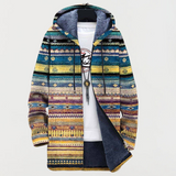 Tribal Pattern Fringed Coat