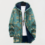 Coat with Artistic Floral Pattern