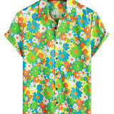 Hawaiian Cotton Button-Up Shirt for Men