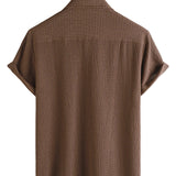 Casual Short Sleeve Cotton Shirt for Men for Summer