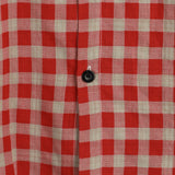 Men's Red Checkered Short Sleeve Shirt with Pocket