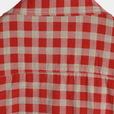 Men's Red Checkered Short Sleeve Shirt with Pocket