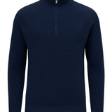 Men's Sweater with Half-Zip and Stand-Up Collar – Royal Blue