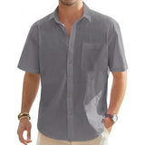 Short Sleeve Cotton and Linen Shirt