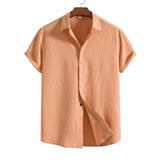 Short Sleeve Shirt Made of Cotton and Linen