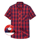 Plaid Short Sleeve Cotton Shirt