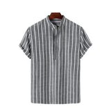 Elegant Short Sleeve Striped Shirt