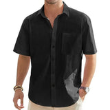 Short Sleeve Cotton and Linen Shirt