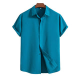 Short Sleeve Shirt Made of Cotton and Linen