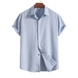 Short Sleeve Shirt Made of Cotton and Linen