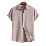 Short Sleeve Shirt Made of Cotton and Linen