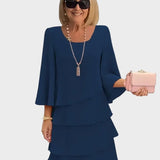 Elise – Elegant dress with a relaxed fit and ruffles