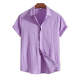 Short Sleeve Shirt Made of Cotton and Linen