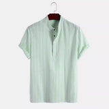 Elegant Short Sleeve Striped Shirt