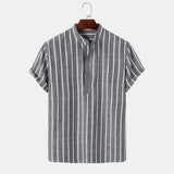 Elegant Short Sleeve Striped Shirt