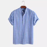 Elegant Short Sleeve Striped Shirt