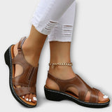 Christina - Orthopedic Leather Sandals with Comfortable Heel