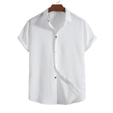 Short Sleeve Shirt Made of Cotton and Linen