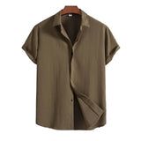 Short Sleeve Shirt Made of Cotton and Linen