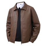 Elegant Leather Bomber Jacket