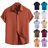 Short Sleeve Shirt Made of Cotton and Linen