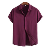 Short Sleeve Shirt Made of Cotton and Linen