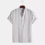 Elegant Short Sleeve Striped Shirt