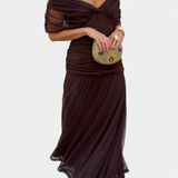 Magda - Long Floral Dress with V-Neck