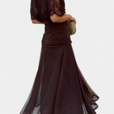 Magda - Long Floral Dress with V-Neck