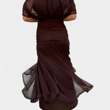Magda - Long Floral Dress with V-Neck