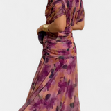 Magda - Long Floral Dress with V-Neck
