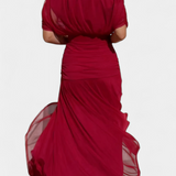 Magda - Long Floral Dress with V-Neck