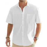 Short Sleeve Cotton and Linen Shirt