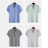 Elegant Short Sleeve Striped Shirt