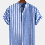Elegant Short Sleeve Striped Shirt
