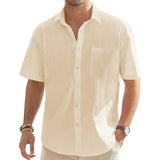 Short Sleeve Cotton and Linen Shirt