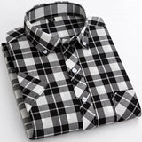 Plaid Short Sleeve Cotton Shirt