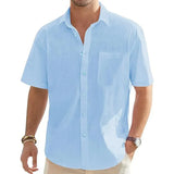 Short Sleeve Cotton and Linen Shirt