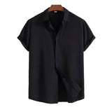 Short Sleeve Shirt Made of Cotton and Linen