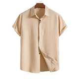Short Sleeve Shirt Made of Cotton and Linen