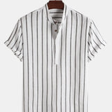 Elegant Short Sleeve Striped Shirt