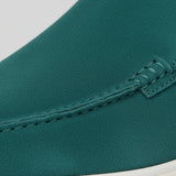 Men's Suede Loafers – Slip-On Chukka Style, Flat Sole – Blue-Green