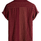 Men's Short Sleeve Striped Cotton Shirt