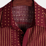 Men's Short Sleeve Striped Cotton Shirt