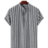 Elegant Short Sleeve Striped Shirt