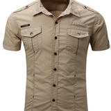 Short Sleeve Cotton Cargo Shirt