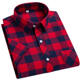 Plaid Short Sleeve Cotton Shirt