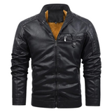 Retro Fleece Padded Leather Jacket
